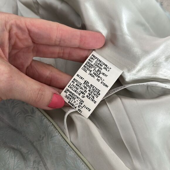 Jessica McClintock for Dillards sea green drop waist dress 3/4 - Picture 5 of 10